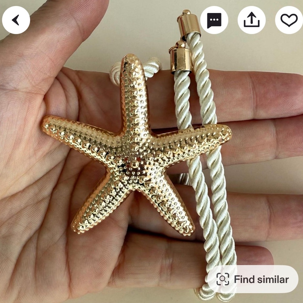 White rope starfish necklace